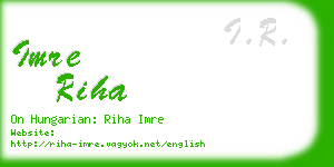 imre riha business card
